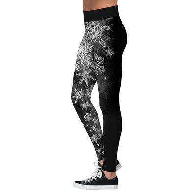 Pantalones Deportivos Yoga con Estampado Navideño de Copos de Nieve - Image 6