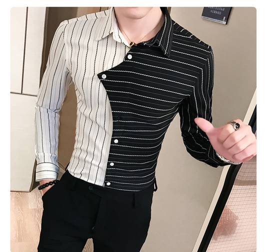 Camisa Casual Hombre Contraste de Colores Estilo Británico - Image 8