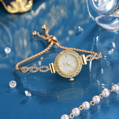 Reloj de Mujer con Diamantes Redondo de Moda con Pulsera Ajustable - Image 3