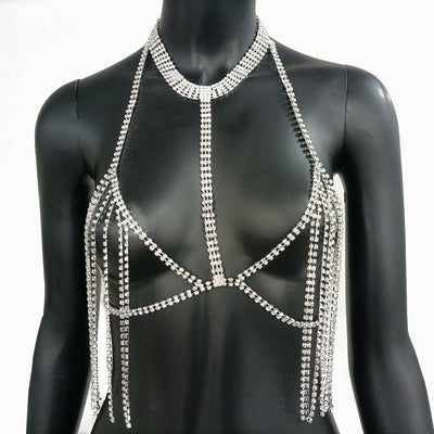 Bikini de Playa con Cadena de Cristales y Cuello Joya - Image 10