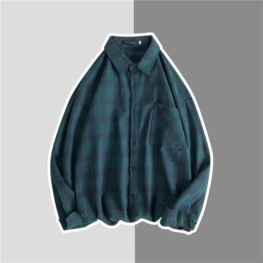 Camisa Tipo Jacket de Cuadros Flanela Estilo Americano para Hombre