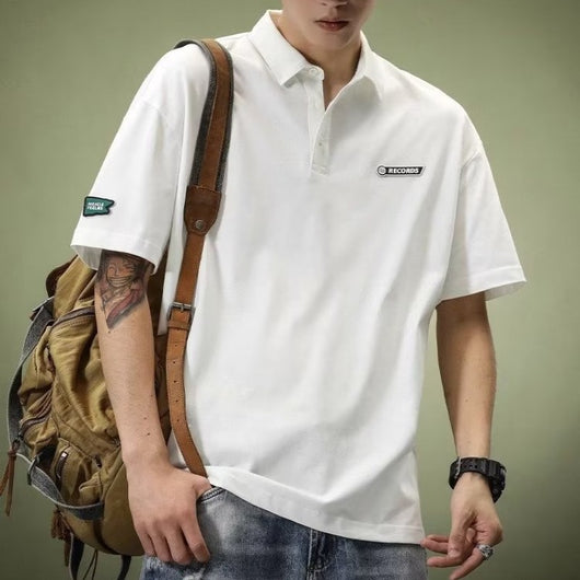 Camisa Casual Americana Suelta de Solapa Ancha Manga Corta para Hombre - Image 4