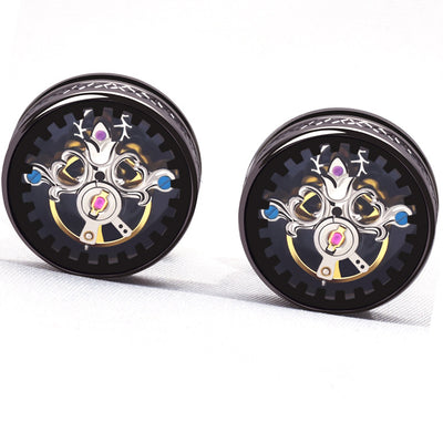 Gemelos Tourbillon Lujo Minimalista Estilo Francés Movimiento Punk - Image 2