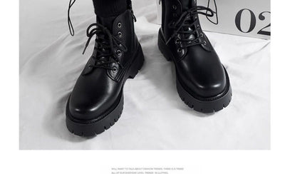 Botas Negras de Cuero para Hombre con Cierre Lateral y Plataforma Elevada - Image 11
