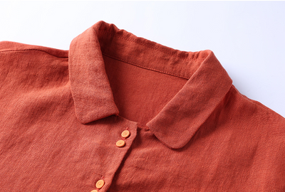 Camisa de Lino y Algodón para Mujer con Solapa Clásica - Image 7