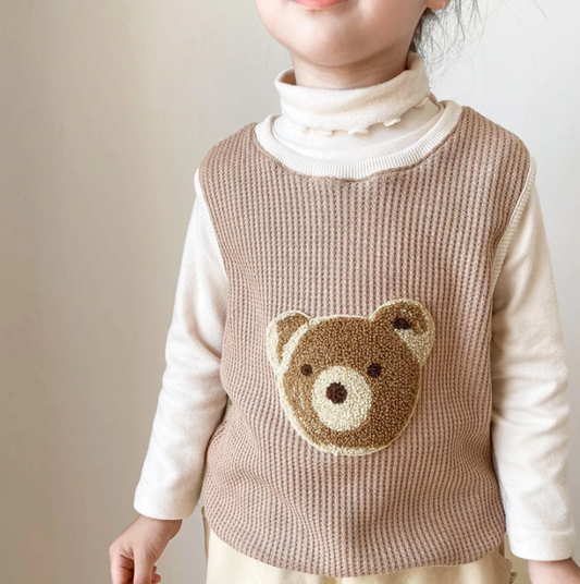 Chaleco Infantil de Oso Acolchado Estilo Coreano para Niños y Niñas - Image 2