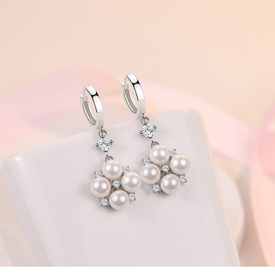 Aretes Largos con Perlas y Cristales Brillantes - Image 13
