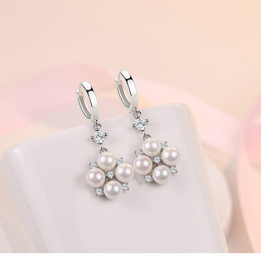 Aretes Largos con Perlas y Cristales Brillantes - Image 13