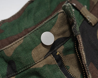 Pantalón de Trabajo Retro Camuflado Cintura Alta Recto Holgado - Image 11
