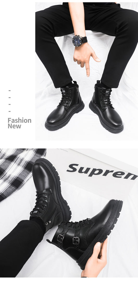 Botas Martin Negras Estilo Británico para Hombre - Botas de Trabajo Duraderas - Image 12