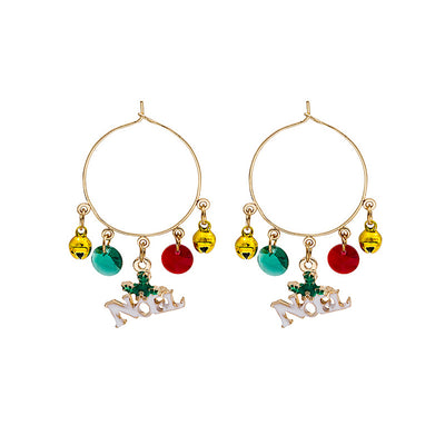 Aretes Navideños Muñeco de Nieve con Cascabel y Letras del Alfabeto - Image 10
