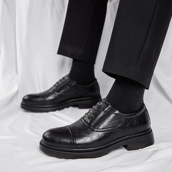 Zapatos Casuales de Cuero Genuino para Hombre con Suela Blanda Elevada