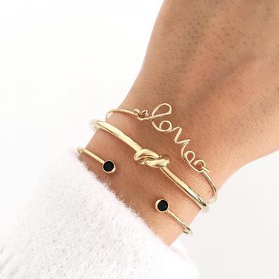Juego de Pulseras Diamante Triángulo LOVE