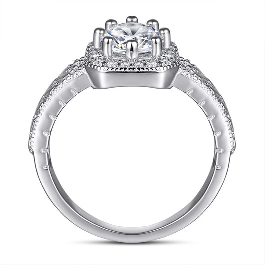 Anillo de Plata con Circonita Princesa - Simulante de Diamante - Image 3