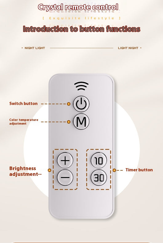 White rechargeable LED table lamp with a digital clock display and a light gray carrying handle. - Image 12