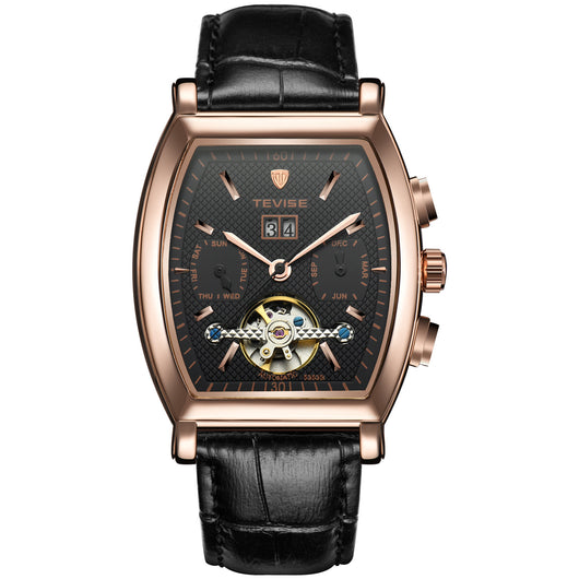 Reloj Automático Impermeable Estilo Barril de Roble para Hombre