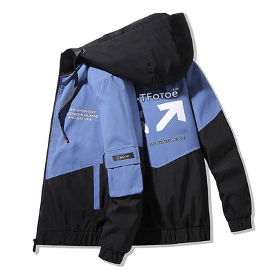 Chaqueta Estampada Suelta con Capucha para Hombre - Image 5
