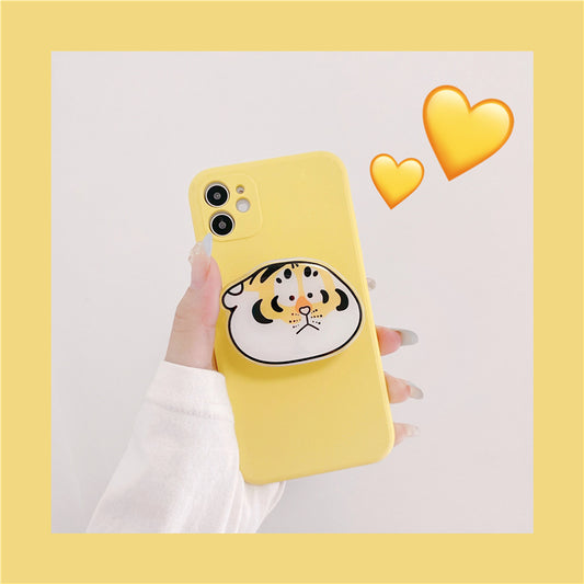Funda Protectora Tiger Amarilla con Soporte de Silicona para Teléfono - Image 2
