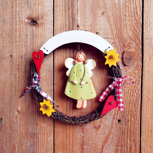 Placa Decorativa de Bienvenida en Madera con Guirnalda para Puerta - Image 18