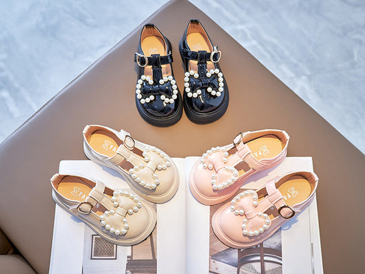 Zapatos de Cuero para Niña con Moño y Perlas - Diseño Princesa - Image 13