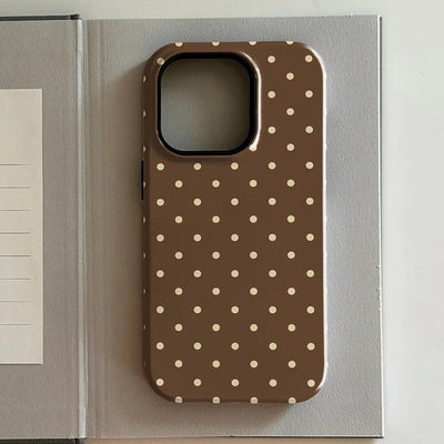 Funda para Celular Lunares Marrón y Rojo Lujo - Image 7