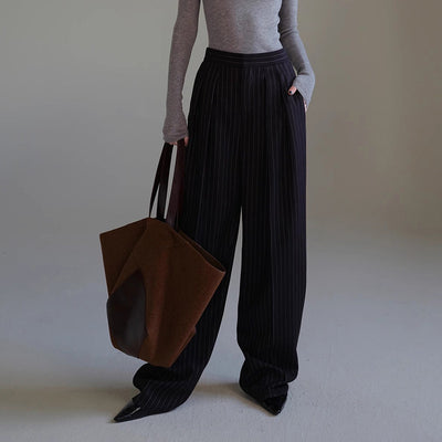 Pantalones de Traje a Rayas Coordinables para Mujer - Otoño e Invierno - Image 2