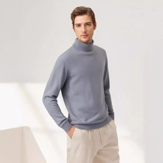 Suéter Cuello Alto Básico para Hombre - Estilo Europeo y Americano - Image 2