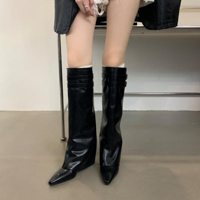 Botas de Moda Temperament Wild con Caña - Image 12