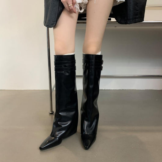 Botas de Moda Temperament Wild con Caña - Image 12