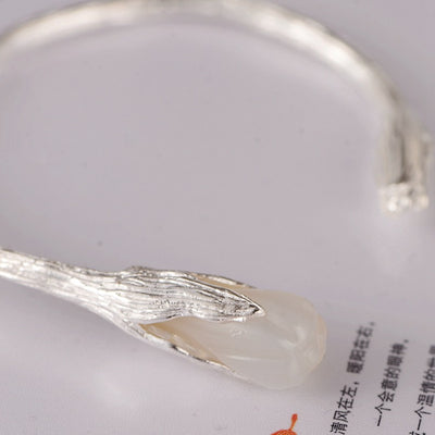 Pulsera de Plata 990 con Tulipán de Cristal Incrustado a Mano - Image 13