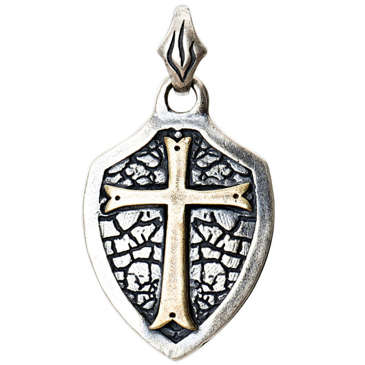 Collar Colgante Escudo Cruz Plata S925 - Estilo Gótico Minimalista - Image 5