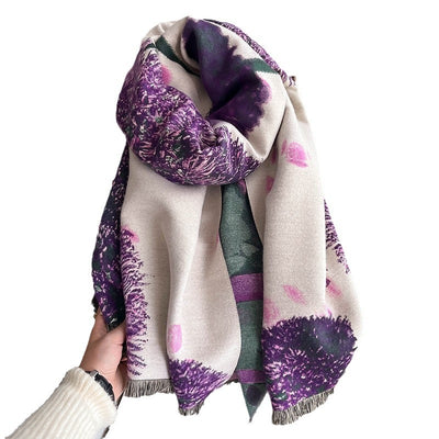 Bufanda de Cachemira Artificial Estampada para Mujer - Chal Grueso a Prueba de Viento - Image 5