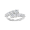 New 925 Plateado Double-layer Round Diamond Simulation Diamond Open Row Ring Plateado Port 10