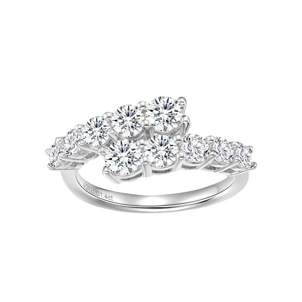 Anillo de Plata 925 Doble Capa con Diamantes de Imitación y Diseño Abierto - Image 5