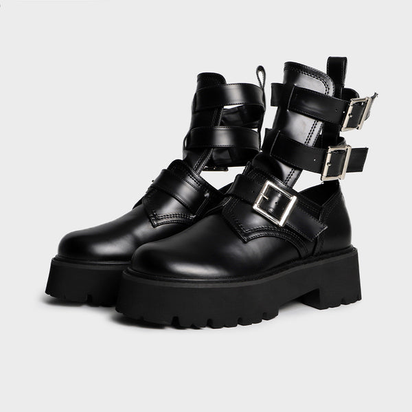 Botas Mujer Punta Redonda con Suela Gruesa y Acolchado