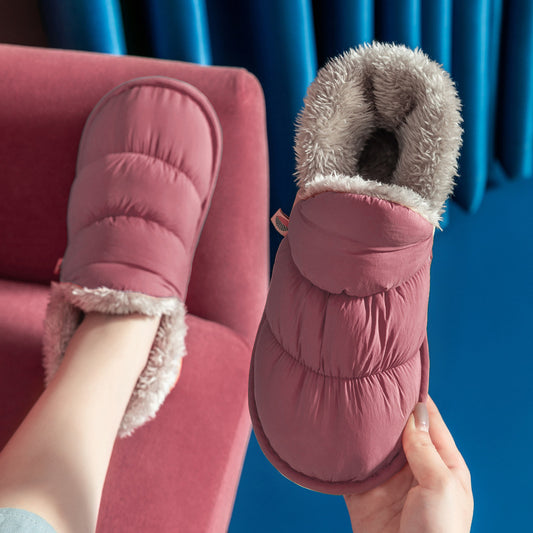 Zapatillas Cálidas de Algodón Grueso Antideslizantes para Mujer con Forro de Terciopelo - Image 2