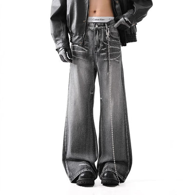 Jeans Micro Acampanados Desgastados con Efecto Rayo - Image 2