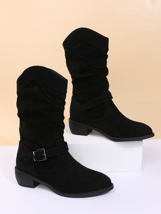 Botas Motociclista con Tacón Grueso y Hebilla Ajustable - Image 3