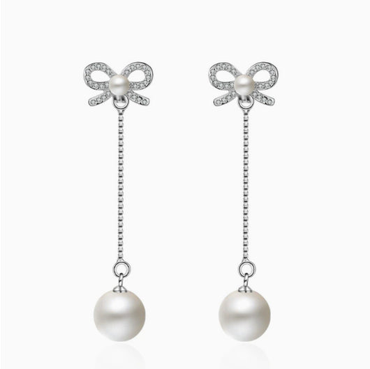 Aretes de Plata Colgantes con Perla - Hipoalergénicos Dos Estilos - Image 8