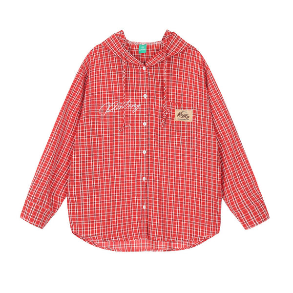Sudadera Cuadros Holgada de Manga Larga para Hombre