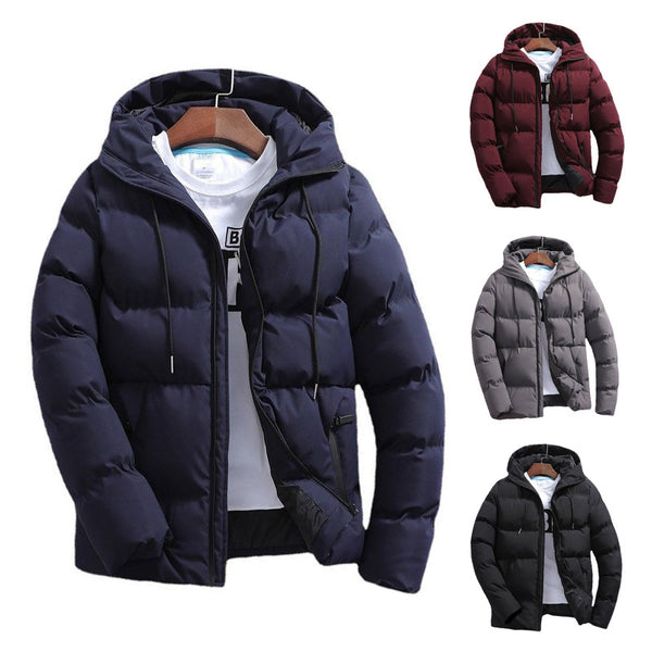 Chaqueta Acolchada de Puro Algodón con Capucha para Hombre