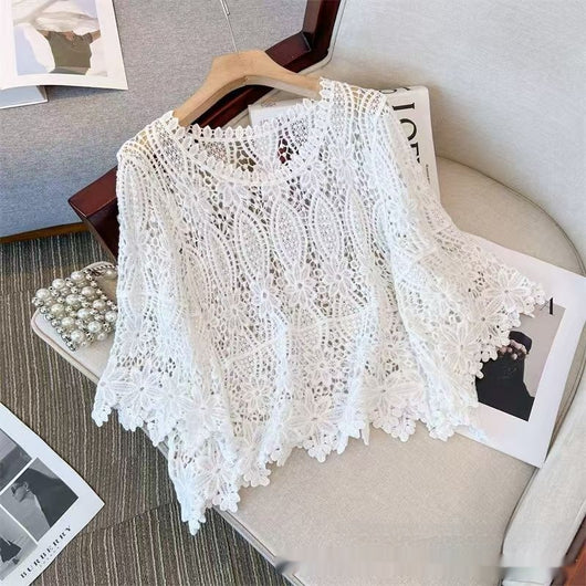 Blusa de Crochet Calada para Playa - Image 12