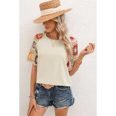 Blusa Tejida Casual Versátil de Manga Corta - Image 2