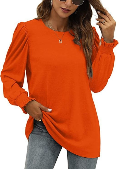 Blusa Elegante con Cuello Redondo y Mangas Abullonadas para Mujer - Image 18