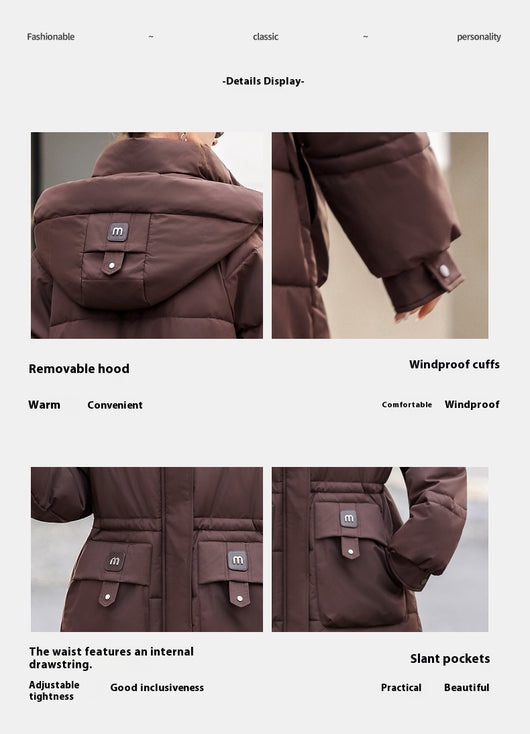 Abrigo Acolchado con Capucha - Chaqueta de Algodón Grueso Largo - Image 10