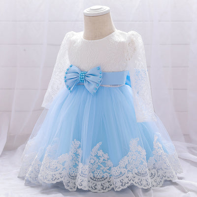 Vestido de Encaje Manga Larga para Niña de 1 Año - Ideal para Celebraciones - Image 16
