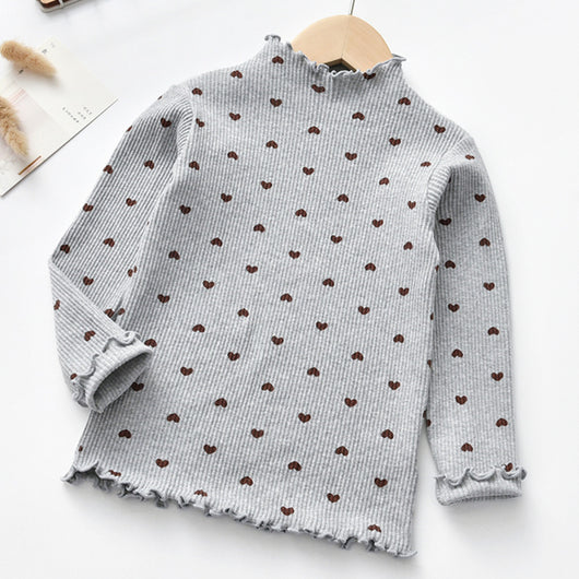 Camisa Infantil de Manga Larga Primavera Otoño con Diseño de Corazón - Image 4