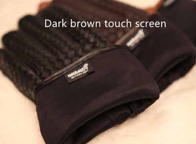 Guantes Tejidos de Cuero para Hombre - Otoño e Invierno - Image 8