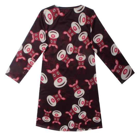Vestido Infantil Navideño con Estampado de Papá Noel Manga Larga - Image 6