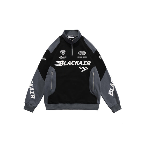 Sudadera Deportiva Retro Americana con Cierre Medio